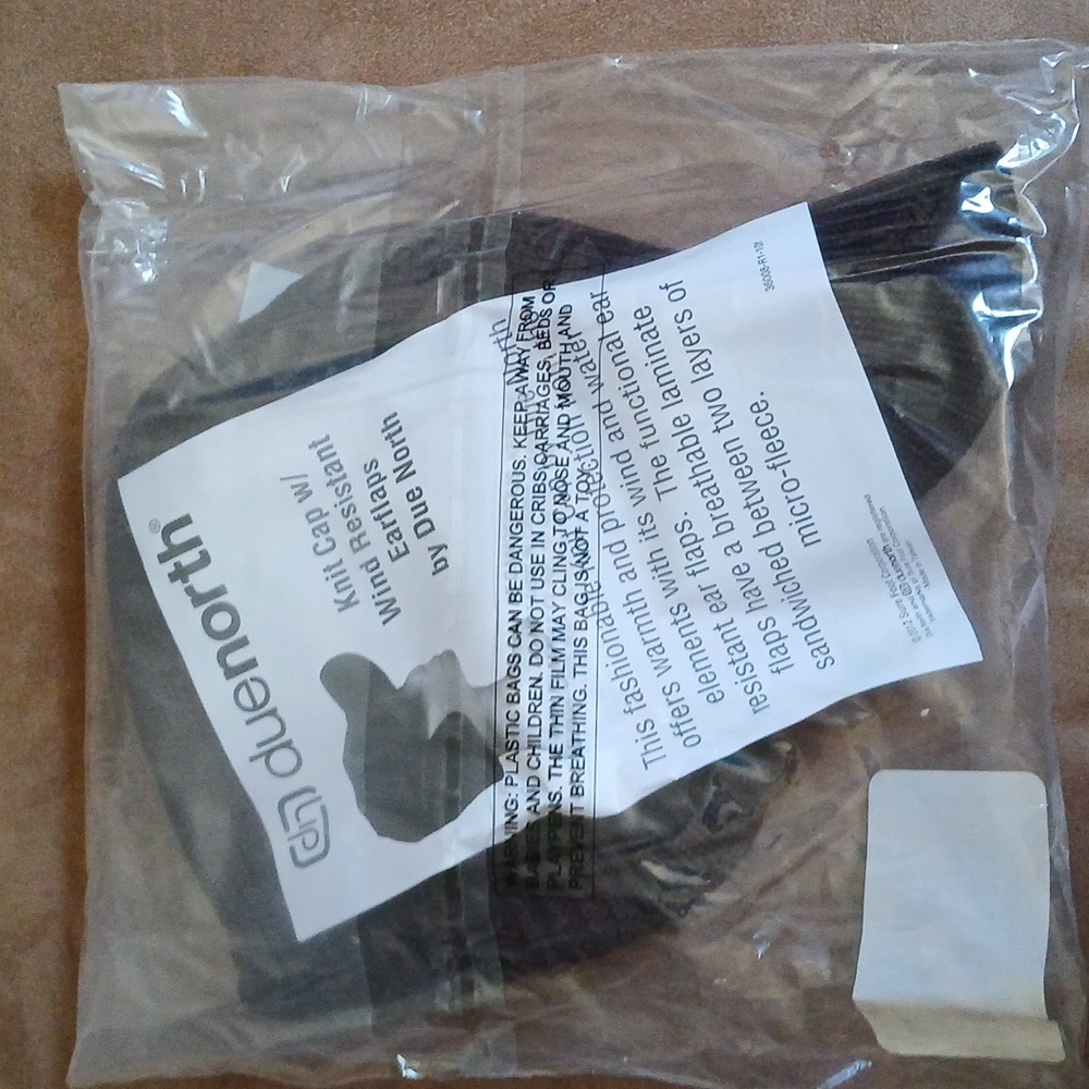 Due North Knit Cap w/ Wind Resistant Earflaps - brown